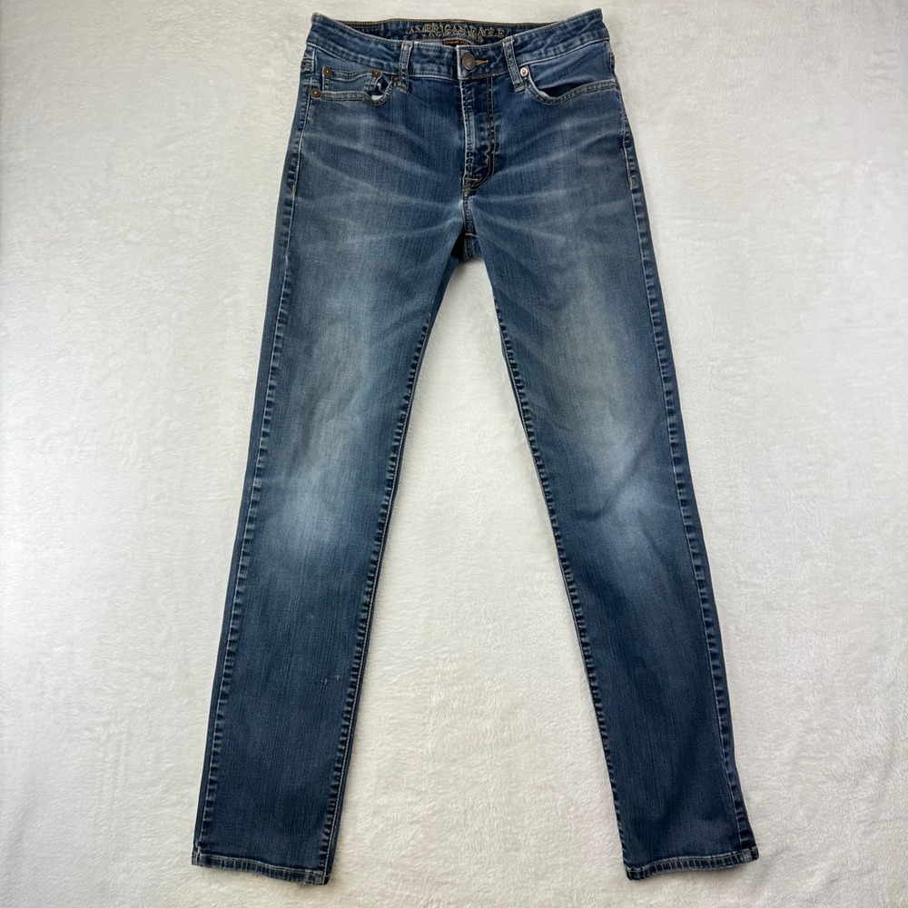 American Eagle Jeans Mens Slim Straight 30x34 Blue Denim Pants Cotton Blend